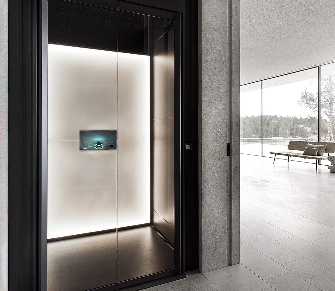 Contemporary residential lift in modern home